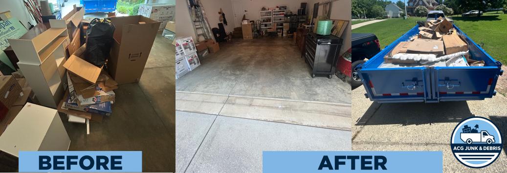 Junk removal before and after in Harnett County, NC